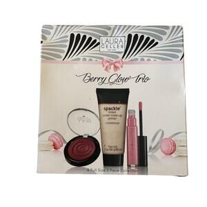Laura Geller berry glow trio a full size 3 pc collection primer blush lipgloss